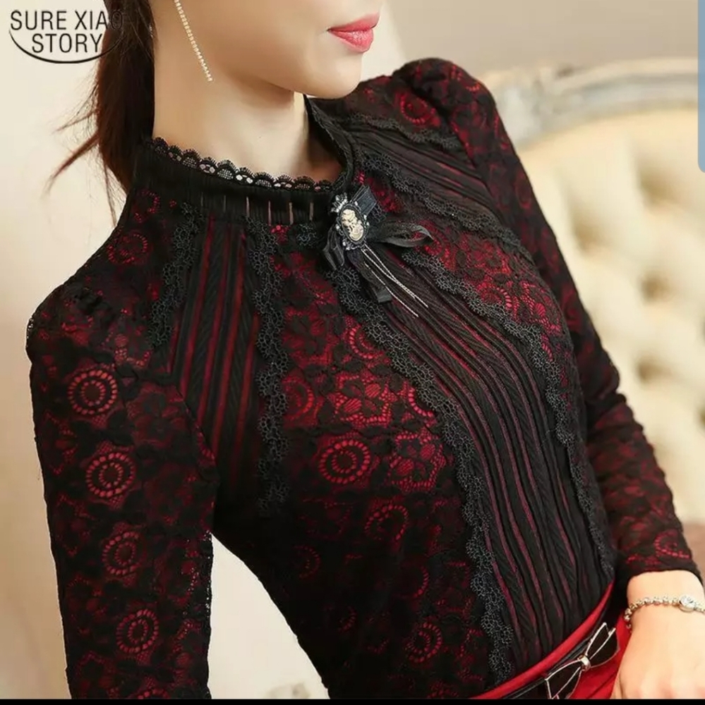 Black and red blouse size large